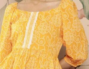 Boho Chic Mustard Floral Dress