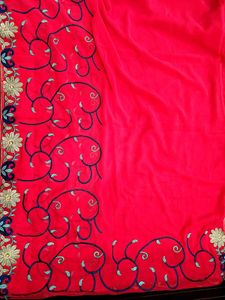Elegant Pink Stone Embroidered Saree
