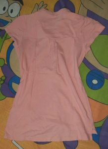 DressBerry Baby Pink Fitted Button Up Tshirt