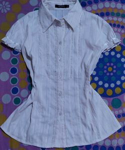 Serene Mist White Blouse