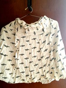 Fish Print Cotton Skirt