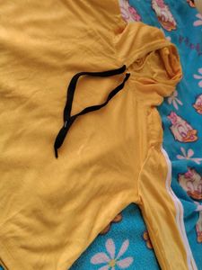 Yellow Crop Hoodie