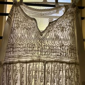Beautiful White Chikankri Kurti