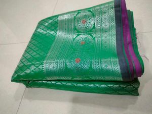Vibrant Purple Green Saree