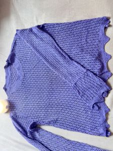Purple Cutwork Knit top-never worn