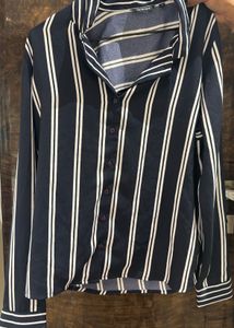 Navy Blue Stripes Shirt