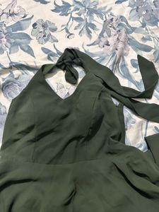 bottle opener Green Halter Maxi Dress