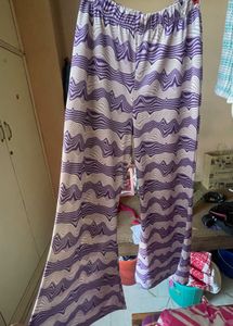 Wave Pattern Wide Leg Pants