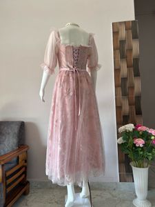 floral sequined pink gown