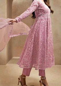 Pink Embroidered Anarkali Suit