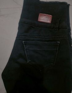 Jet Black Denim High Waisted Skinny Jean