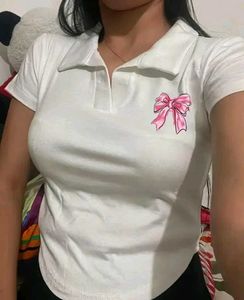 A Bow White Crop Top.