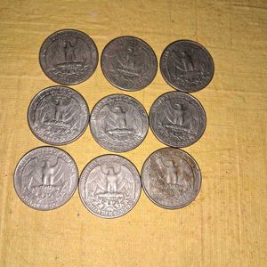 1980/1990s USA 9 Quarter $ Coins