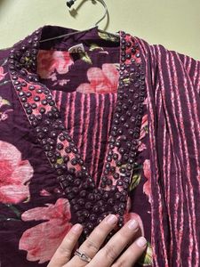Beautiful Pure Cotton Aline Suit