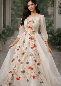 Elegant Embroidered Ethnic Gown