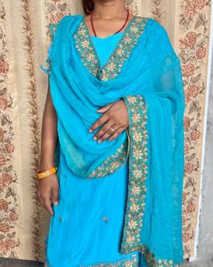 Turquoise Embroidered Salwar Kameez