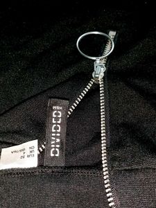 H&amp;M Black Bodycon Zip-Up Dress