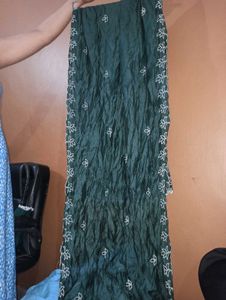 Green Pakistani Suit + Black Anarkali Combo