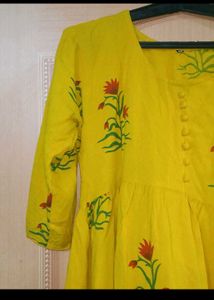 Lemon Yellow 💛 Frock Kurti
