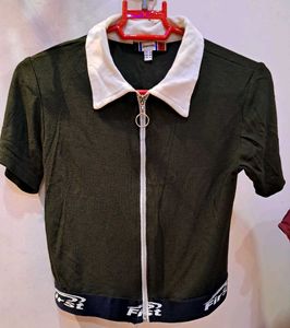 Bottle Green Crop Top