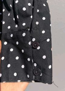 Polka Dot Blouse Shirt Top Office Wear