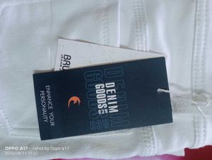 White Denim Jeans With Cotton School Pants