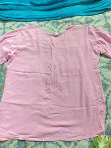 Pink Embroidered Tunic Top