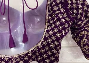 Velvet Golden Zariwork Blouse Like New