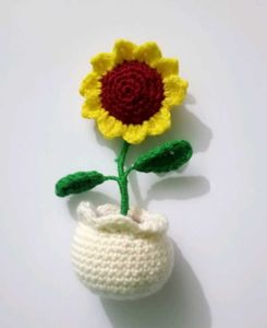 Handmade Crochet Sunflower Decor