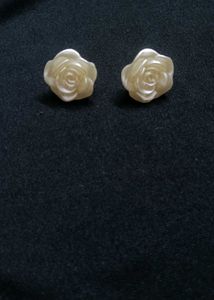 Pearl Rose Earrings