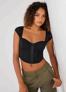 26211.Garage Black Corset Top