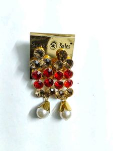 pearl &amp; stone Earrings