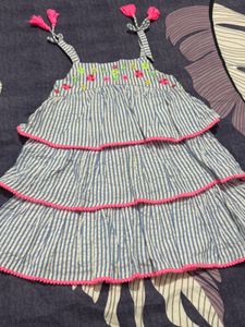 Cute Striped Ruffled Dress