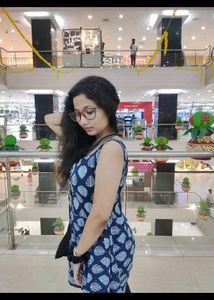 Navy Blue Sleeveless Short Kurti