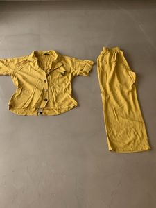 Lovely Mustard Cord Set With Top And Bottom