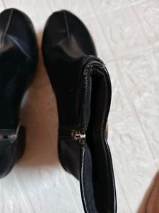 9 inches/UK 5 Black Ankle Boots