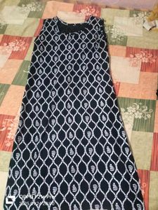 Black &amp; White Patterned Kurti Set