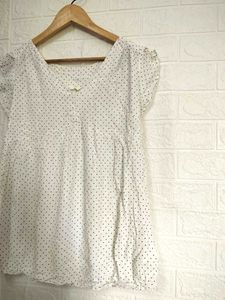 White Cotton Top M Size/ Tops For Rs.99 Only