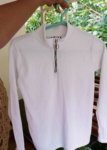 Women&#39;s White High Neck Top