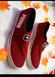 Puma Burgundy Slip-On Sneakers