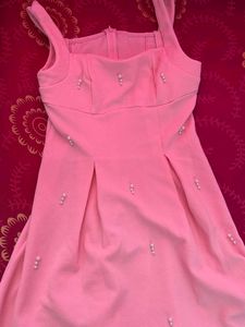 Pink Beaded Tank Dress (Size S)