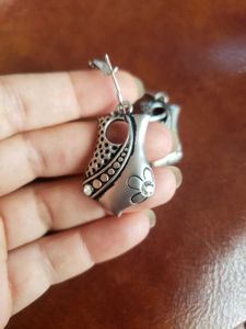 Silver Flower Drop Earrings