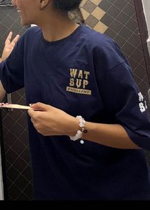 Casual Blue Oversized T Shirt