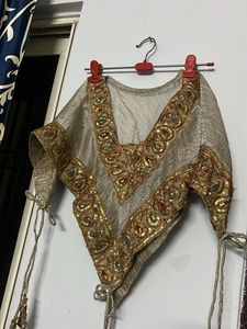 Embroidered Silver Crop Top