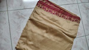 Cream and Pink Saree