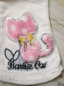 Pant White Colour With Barbie Cat