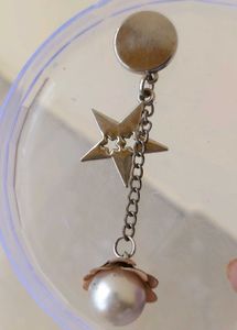 Star & Pearl Dangling Brooch