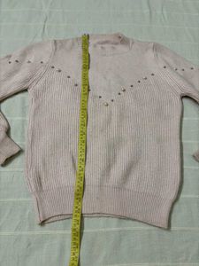 Pink Pearl Embellished Sweater