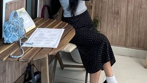 Polka Dot Midi Skirt