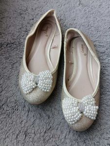 Sparkly Pearl Bow Ballet Flats
